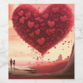Strand der Liebe: Weinetikett Valentine (Einzelnes Label)