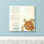 Strand der Meeresschildkröte - 1 Korinther 13 Leinwanddruck (Insitu (Holzboden))