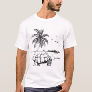 Strand der Meeresschildkröte Meerpalme Türkis T-Shirt