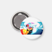 Strand der rosa Flamingos Magnet (Vorderseite/Rückseite)