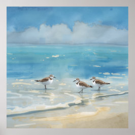 Strand der Sanduferläufer Ozean Poster