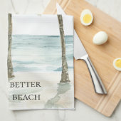 Strand des Herzens Geschirrtuch (Viertel Falte)