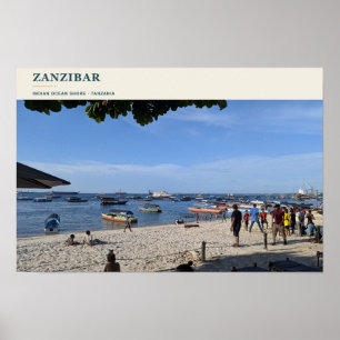 Strand des Indischen Ozeans in Sansibar Poster