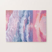 Strand des rosa Ozeans bemalt Puzzle (Horizontal)