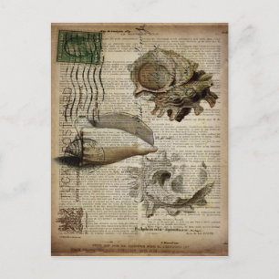 Strand-Dictionary-Druck modern vintage Muschel Postkarte