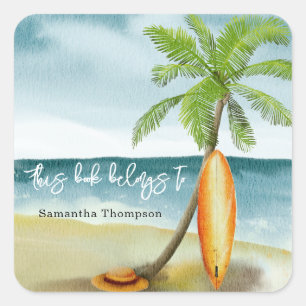 Strand - dieses Buch gehört Quadratischer Aufkleber