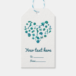 Strand Dinge Aquamarin Wasserfarbe Moderne Elegant Geschenkanhänger