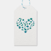 Strand Dinge Aquamarin Wasserfarbe Moderne Elegant Geschenkanhänger (Rückseite)