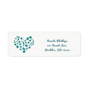 Strand Dinge Teal Wasserfarbe Modern Chic Elegant