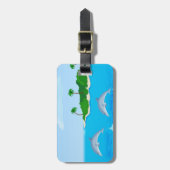 Strand Dolphin Scene Luggage-Tag Gepäckanhänger (Vorderseite vertikal)