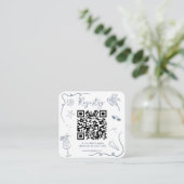 Strand-Doodle-QR-Code-Brautjunggesellinnenabschied Begleitkarte (Stehend Vorderseite)