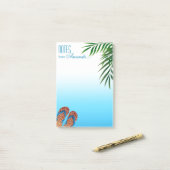 Strand drehen die personalisierten Reinfälle um Post-it Klebezettel (Auf Schreibtisch)