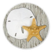 Strand Driftwood Starfish Sand Dollar Keramikknauf (Vorderseite)