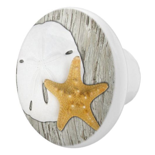 Strand Driftwood Starfish Sand Dollar Keramikknauf (Rechts)