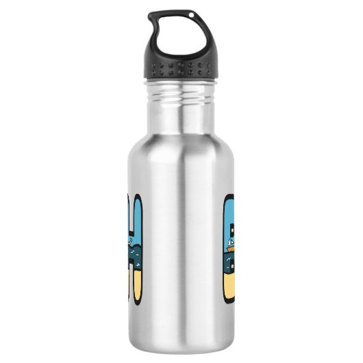 Strand Edelstahlflasche (Rückseite)