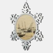 Strand Edouard Manet |, Ebbe Schneeflocken Zinn-Ornament (Rechts)