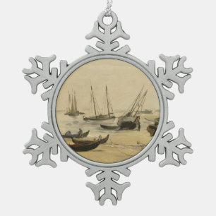 Strand Edouard Manet , Ebbe Schneeflocken Zinn-Ornament