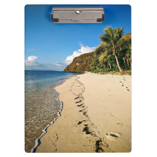 Strand einer Insel in Fidschi Klemmbrett (Vorderseite)