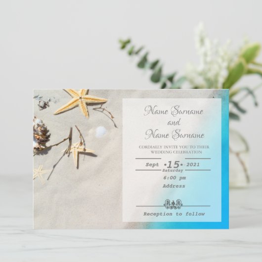 Strand Einladung (Stehend Vorderseite)