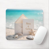 Strand Einladung mit Seestern Mousepad (Mit Mouse)