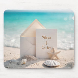 Strand Einladung mit Seestern Mousepad