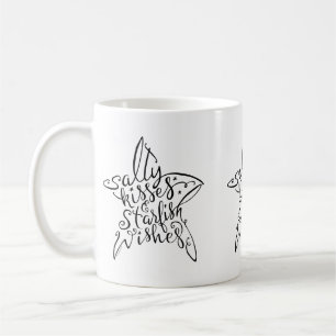 Strand-Entwurfs-salzige Küsse und Starfish-Wünsc Kaffeetasse