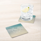 Strand-Event-Monogramm Rechteckiger Pappuntersetzer (Vor Ort)