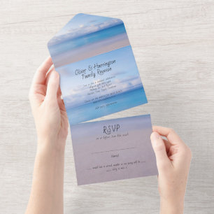 Strand Familientreffen-Einladung mit RSVP All In One Einladung