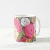 Strand-Farbknopf-Collage Kaffeetasse (VorderseiteRechts)