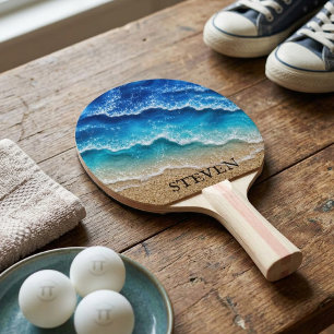 Strand Faux Harz Epoxy Küste  Tischtennis Schläger