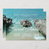 Strand-Felsen-Hochzeits-Einladung Einladung (Vorne/Hinten)