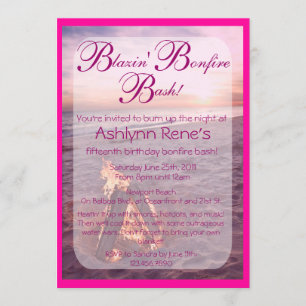 Strand-Feuer-Einladung Einladung