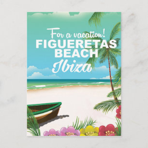 Strand Figueretas Ibiza Strandposter Postkarte