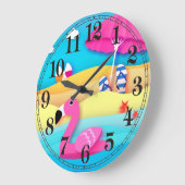 Strand Flamingo Wanduhr (Winkel)