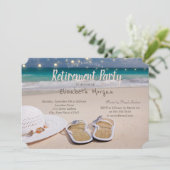 Strand,Flip Flops-Rentensystem-Party Einladung (Stehend Vorderseite)