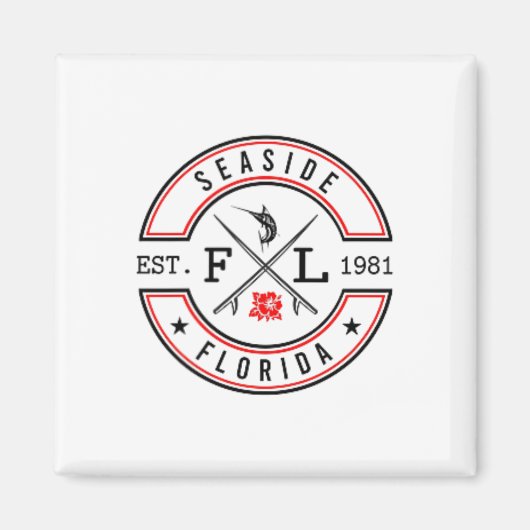 Strand Florida Fl Retro Surfer Strandfront Und Ck Magnet (Vorne)