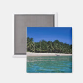 Strand, Floß in der Ferne Magnet (Vorderseite/Rückseite)