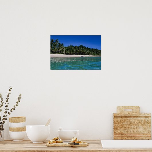 Strand, Floß in der Ferne Poster (Küche)