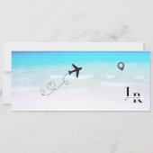 Strand Flugticket Hochzeit Save The Date (Rückseite)