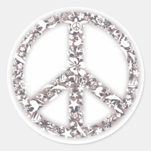 Strand-Friedensaufkleber Runder Aufkleber