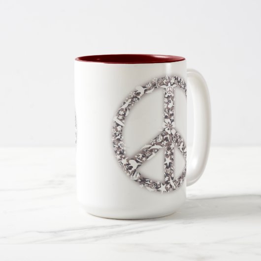 Strand-FriedensTasse Zweifarbige Tasse (VorderseiteRechts)