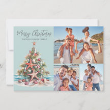Strand Frohe Weihnachten Familie 3 Foto Collage