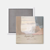 Strand, Fuß, Wellen - Personalisiert Magnet (Vorderseite/Rückseite)