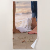 Strand, Fuß, Wellen - Personalisiert Strandtuch (Vorderseite)