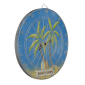 Strand-Gammler, Surfbretter, Palmen und Sand Dartscheibe (Vorderseite Links)