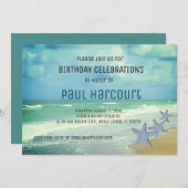 Strand-Geburtstag Einladung (Vorne/Hinten)