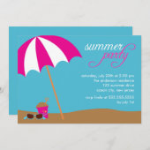 Strand-Geburtstags-Party Einladungen (Vorne/Hinten)