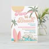 Strand-Geburtstags-Surfpärty-Einladung Einladung (Stehend Vorderseite)