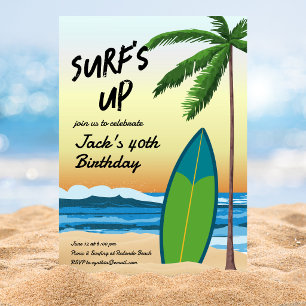 Strand Geburtstagseinladung im Surf-Stil Einladung
