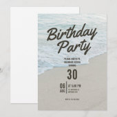 Strand Geburtstagsparty-Einladung (Vorne/Hinten)